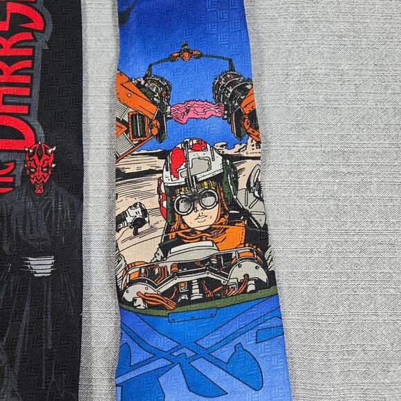 PAIR Ralph Marlin Star Wars 1999 VTG Neck Ties Sith Dark Side Race to Freedom - Picture 4 of 9